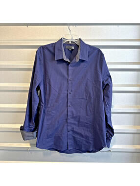 Guess Blue Men's Dress Shirt Large